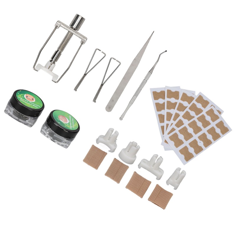 Ingrown Toenail Lifter Set Toenail Patch Sleeves Tweezers Stainless Steel