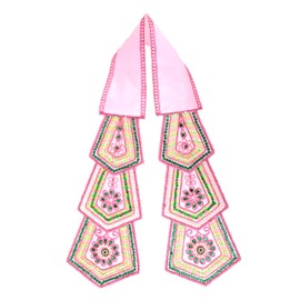 Decorative Ganesh Dupatta Puja Cloth Chunari, Pooja Chunar Pooja Items Articles for Indian Traditional Festival Decoration for Statue Frame Idol Temple Home Decor(Size:-18" x 5")(Pink)