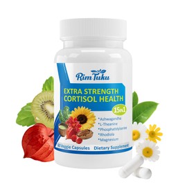 RimTuku Cortisol Supplements for Women & Men -15-in-1 Cortisol Detox for Women, Cortisol Manager & Reducer with Ashwagandha, Rhodiola Rosea Supports Stress Relief, Adrenal Balance, 60 Capsules