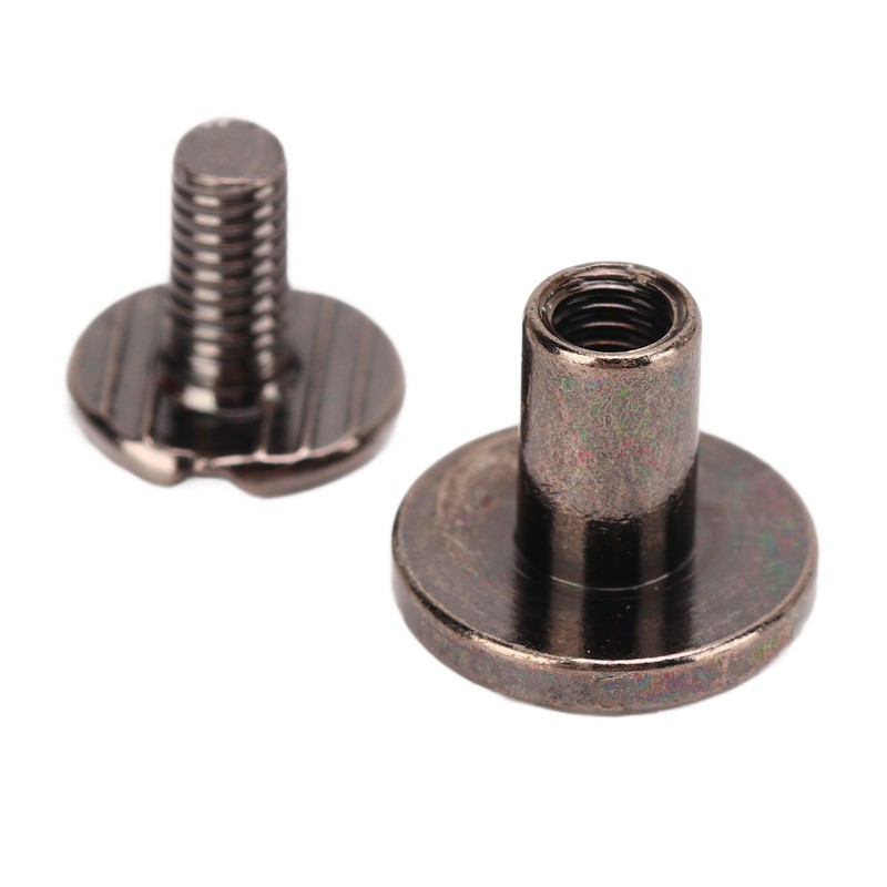 200 Sets Chicago Screws 9.5x8mm DIY Uniform Coating Brass Leather