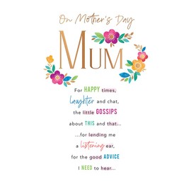 Piccadilly Greetings Mother's Day Card, On Mothers Day Mum - 9 x 6 inches