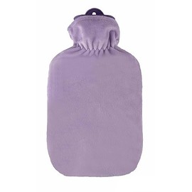 Sänger 2.0 Litre Rubber Hot Water Bottle with Classic Fleece Cover Pastel Purple