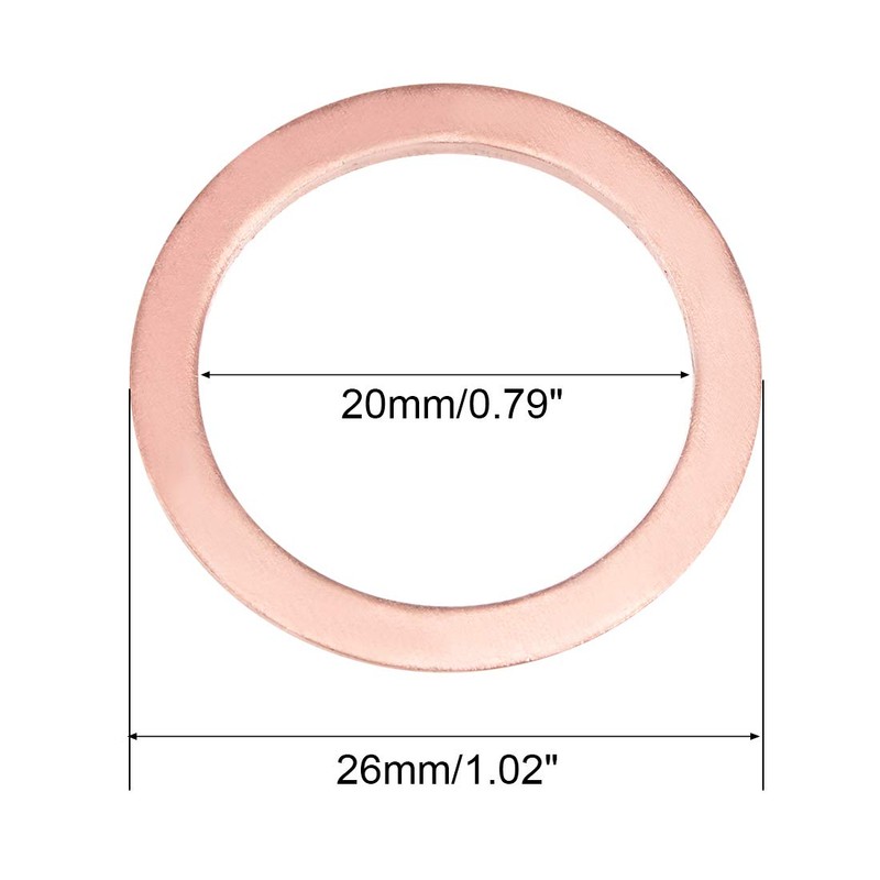 sourcing map 10Pcs 20mm x 26mm x 1.5mm Copper Flat