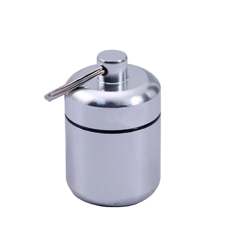 Mini Pastillero Portátil De Aluminio Llavero De Bolsillo