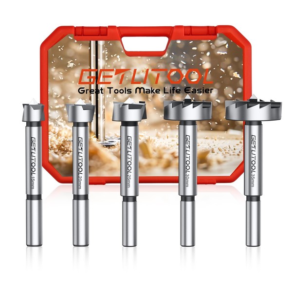 GETLITOOL Forstner Drill Bit Set 5-Piece Wood Drill Bit Set