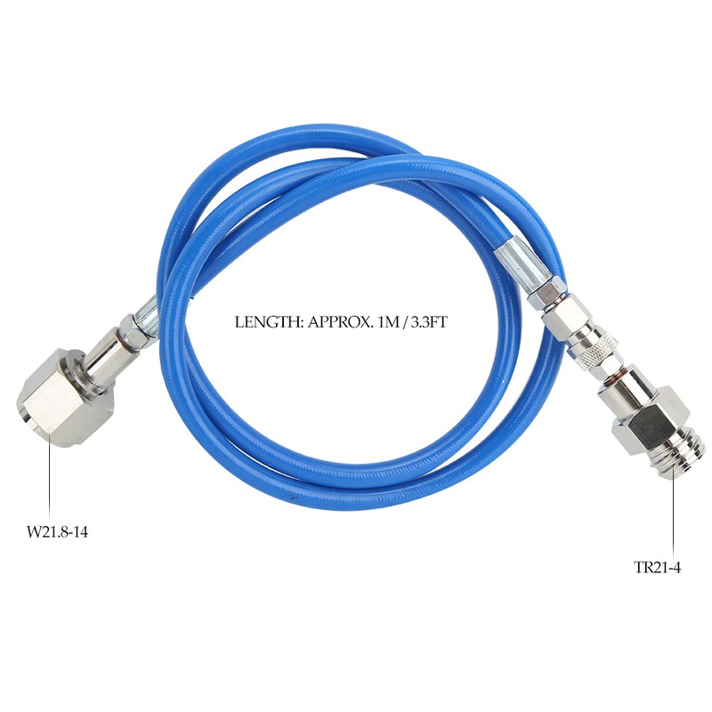 1m/3.3ft Soda Water Adapter Hose Kit Blue W21.8‑14 CO2 Hose