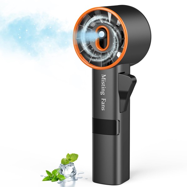 Ausic Portable Handheld Misting Fan, Turbo Fans with Mist, High-Speed,