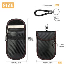 Pack of 2 Keyless Go Protection Car Key Case, RFID Blocker Car Key Signal Blocker Bag, Remote Key Shielding Anti-Theft Bag for Keyless Keys