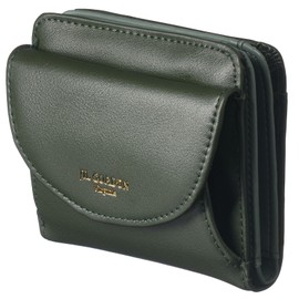 JIL GORDON Women's Mini Wallet, Box Type, Coin Purse, Bi-fold Wallet, Bifold Wallet, Compact, Simple Packaging, Moss Green