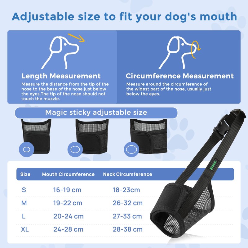 ILEPARK Soft Dog Muzzle, Muzzles with Breathable Beehive Adjustable Fit
