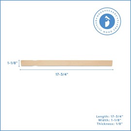 Wood Paint Stick 17-3/4 inch, Pack of 50 Paint Stir Sticks, Jumbo Craft Sticks, Unfinished Wooden Sticks for Garden Markers, by Woodpeckers