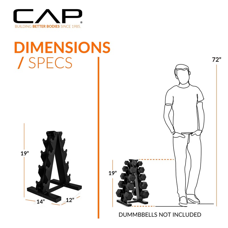 CAP Barbell 100 LB Coated 12-Sided Black Handle Dumbbell Weight