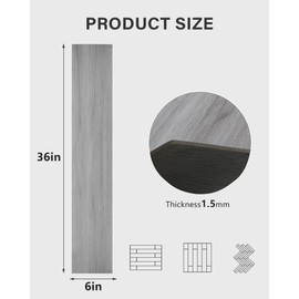 ACCOR HOME 12 Tiles Peel and Stick Floor Tile, 36"x 6" Cloud Map Deep Oak Wood Grain Peel and Stick Tile, Water-resistant Vinyl Flooring Cover 18 Sq.Ft, Self-Adhesive DIY Flooring for Kitchen, Bedroom