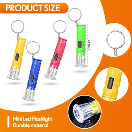 100 Pieces Mini Flashlight Keychain Assorted Colors Torch Keyring Flashlights for Kids LED Keychain Flashlights Small Keychain Light Hiking Camping Travel Party Favors Goody Bag Stuffers
