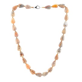 TreasureBay Womens Handmade Beaded Gemstone Necklace - Teardrop Shape Natural Gemstone Necklace For Women, Girls (Crazy Agate)