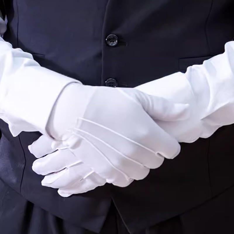 UYGTHI Plain White Cotton Gloves for Men – Soft, Lightweight,
