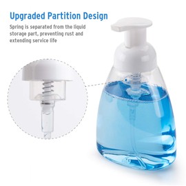 Titanker Foaming Soap Dispenser, 4 Pack Foam Hand Soap Dispenser Plastic with Pump Refillable for Bathroom and Kitchen, 10 oz Clear