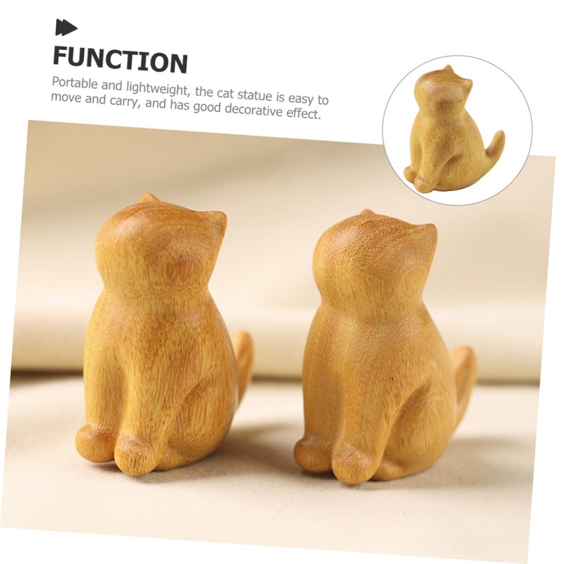 BIUDECO Cat Figurine Small Sitting Kitten Sculpture for Home Decoration