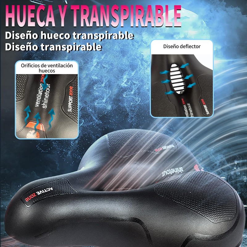 YEHUARIS Cojín Suave, Asiento de Bicicleta Comfort Sillín,Impermeable, Prostático y