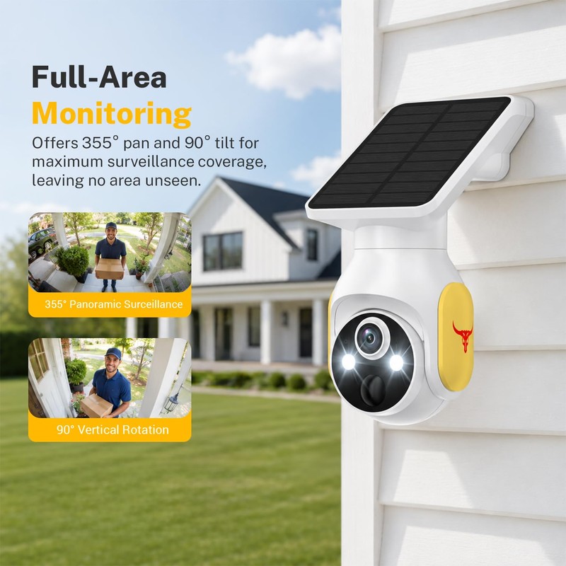 LinkSear 4G LTE Cellular Solar Security Camera Wireless Outdoor, No