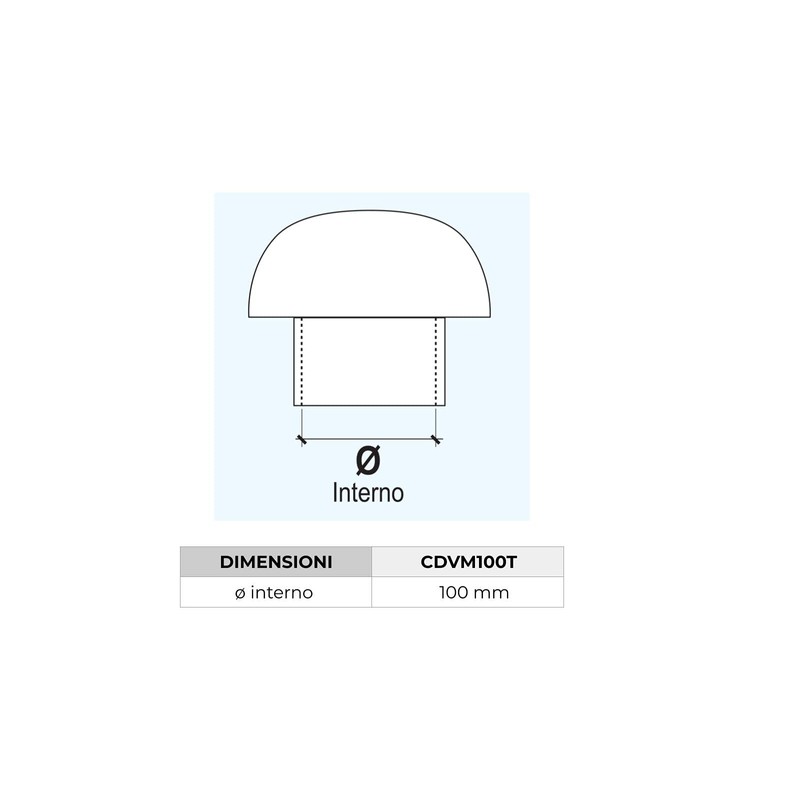 First Plast cdvm100t Ventilation Hat Head esalatore, Red, Diameter 100 mm