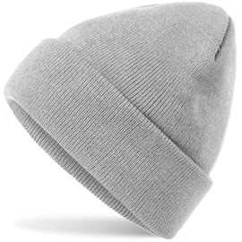 Hatstar Winter Hat, Women's Beanie Hat, Men's Fine Knit Beanie, for Women, Men, Unisex, Cuffed Hats, Soft and Warm, Mottled light grey