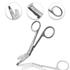 Cynamed Set of 2 Lister Bandage Scissors - Perfect for EMT, Paramedics, First Aid, Responders, Doctors, Nurses, Students and More (4.5 in. + 5.5 in., Polished)