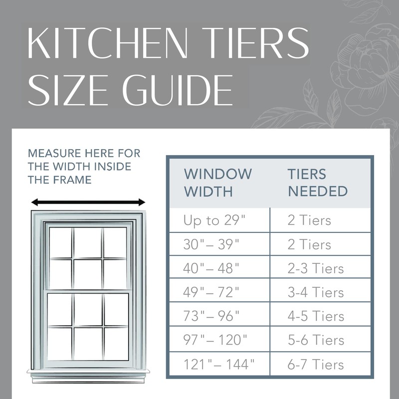 Elrene Home Fashions Tucker Solid Button Tier Window Curtains for