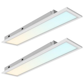 LUXRITE 6x2 FT LED Recessed Backlit Panel, 4CCT Color Selectable 3000K 3500K 4000K 5000K, Wattage Selectable 13W/16W/20W, Up to 2200LM, LED Drop Ceiling Lights, 0-10V Dimmable, DLC & UL (2 Pack)