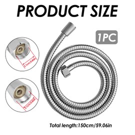 Shower Hose, Shower Hose 1.5m Shower Hose for Bath Tapes Shower Pipe Universal Shower Pipe Replaceable Stainless Steel Hose Interface Diameter 2cm Shower Attachment for Mixer Tape