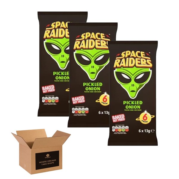 Space Raiders Crisps 6 Pack in 1 Pack – Beef/Onion