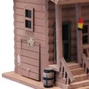 Home Bazaar Log Cabin Bird House, Handcrafted Wooden Outdoor Birdhouse