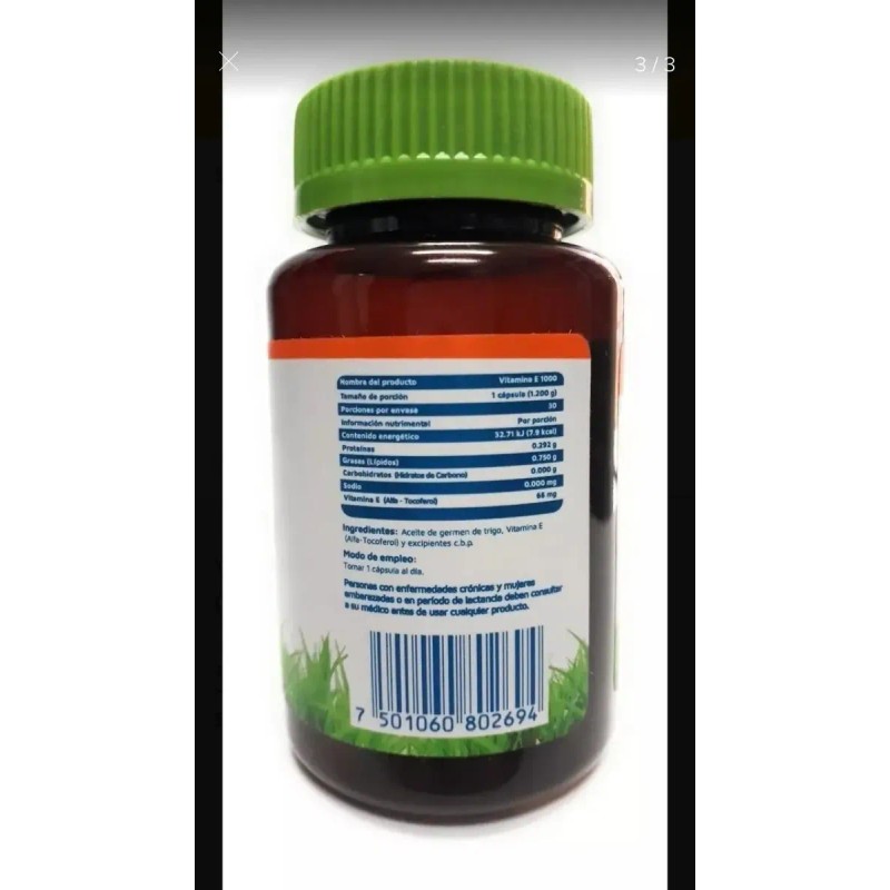 Vidanat Vitamina E1000 Suplemento Alimenticio 30cap