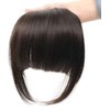 Clip In Human Hair Synthetic Fringe - Dark Brown