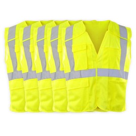 J. J. Keller & Associates, Inc. High Visibility Breakaway Safety Vest, Type R Class 2, 2XL/3XL, 5-Pack, SAFEGEAR