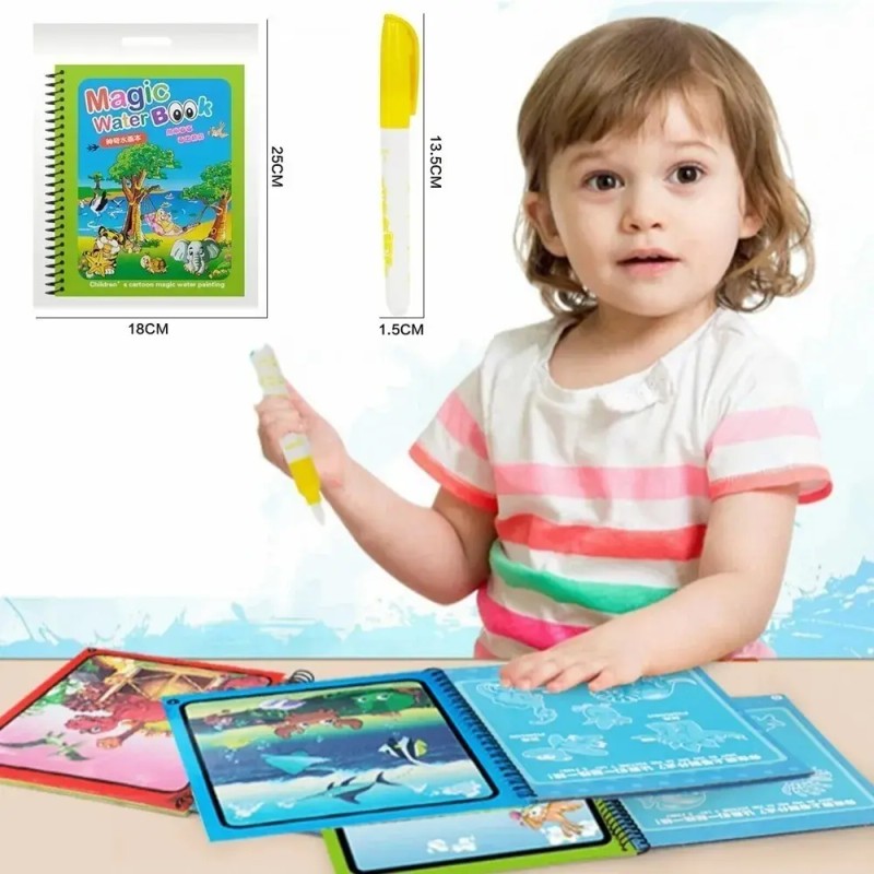 2pcs Pizarrón Mágico Libro Dibujo Agua Doodle Niños Regalos