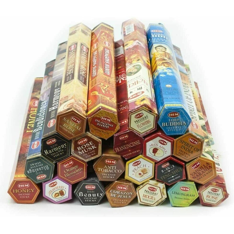 A1SONIC Assorted 15 Boxes HEM Incense Selection 300 Sticks Pack