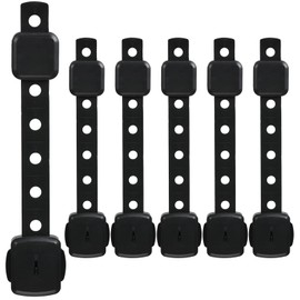 Fursafe&Q Cabinet Locks Baby Proofing, Baby Drawer Safety Locks -Adhesive Child Safety Lock Straps Adjustable Door Latch for Fridge Toilet Oven No Drill Furniture Kitchen Lock