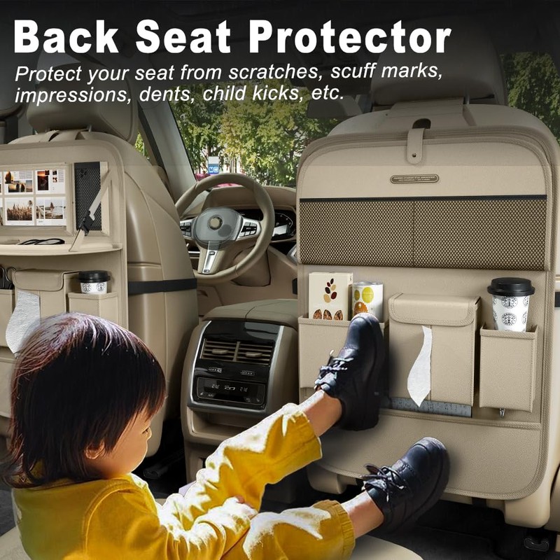 XDV Car Seat Organizers,Multi-functional Back Seat Protectors, Storage Pouches, and