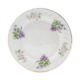 Lynns 7.5-Inch Vintage Floral Pattern Porcelain Salad Dessert Plates Set of 6 Collectible Retro China Dinnerware Perfect for Entertaining & Gift - Marguerite