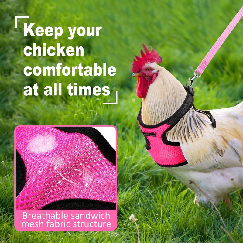Adhafera Chicken Harness (Pink, L)
