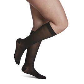 Sigvaris Women’s Style Sheer 780 Closed Toe Calf-High Socks 30-40mmHg - Large Short - Black