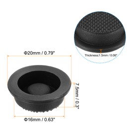 PATIKIL 0.63" LED Flashlight Switch Cap, 4 Pcs Silicone Soft Boot Cover for Push Button Switch Electric Torch Handheld Flashlights DIY Project, Black