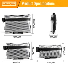 TACTICAL GEEK Storage A5 EDC Storage Pouch Set, Multi-Purpose Molle EDC Gadget Pouch, Multi-Functional Utility Small Tool Pocket,Luggage Organiser Divider Small Pouch Organizer for Daily Carry (White)