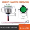 DMWD 2PCS 22mm (7/8") LED Indicator Light, 12-24V AC/DC 20mA