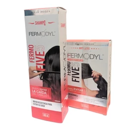 FERMODYL Fermo Five 5 Shampoo Helps prevent hair loss+ TRATAMIENTO 12 AMPOLLETAS