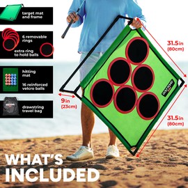 Golf Pong Game Set, Jumbo Backyard Lawn Game, Portable Indoor-Outdoor Chipping Golf Gift for Men, Women & Family