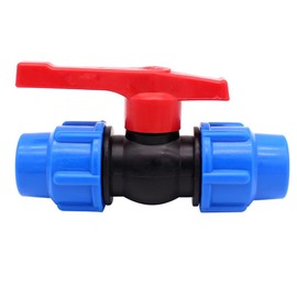 Ball Valve Connector, 32mm MDPE Irrigation Pipe Fittings Valve, Plastic Ball Valve Shut-Off Stop Tap Valve for Water Pipe Compression Fittings