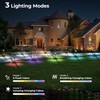 CINOTON 2 Pack RGBCW Solar Pathway Outdoor Lights, 3 Lighting