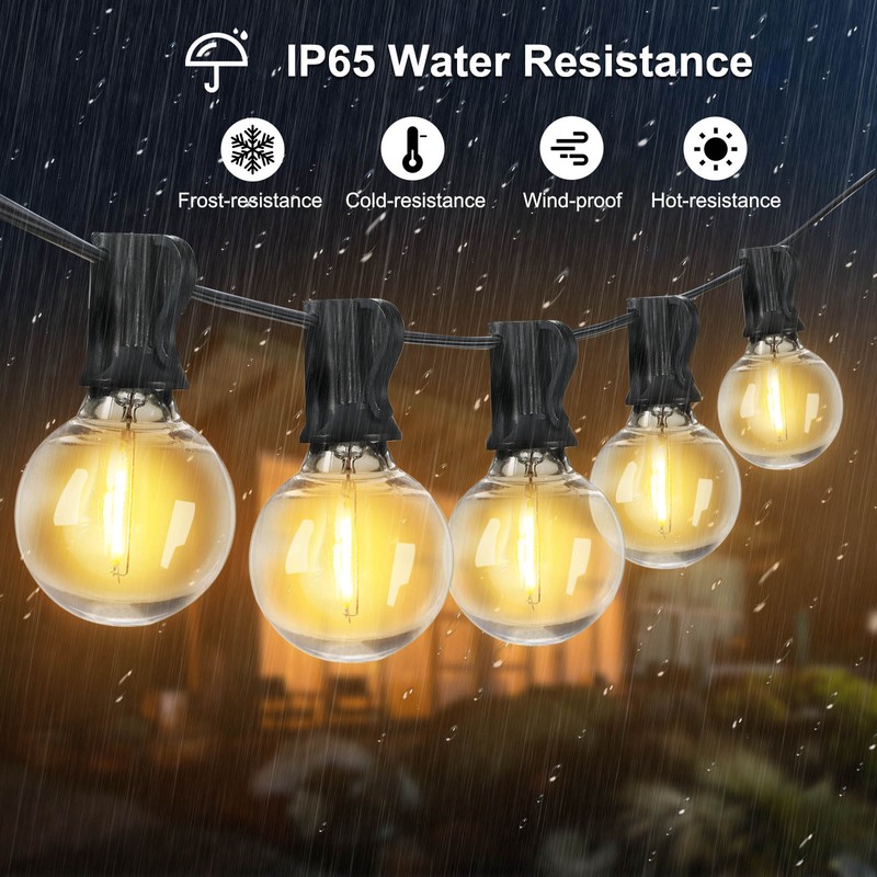 Neoglint 10.9M/35.7Ft G40 Outdoor String Lights 30+2(Spare) LEDs Globe Bulbs